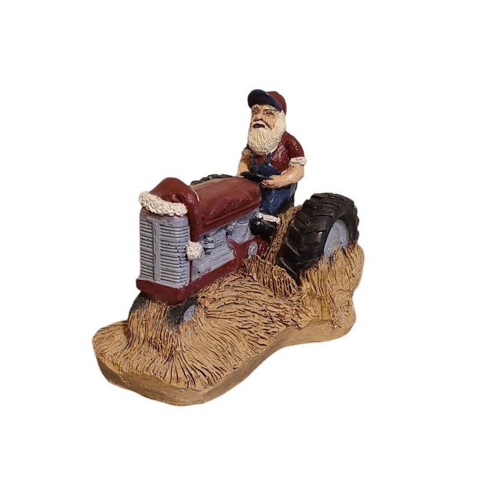 VINTAGE 1992 Phillip Gunter SIGNED Santa On Tractor Resin Figurine